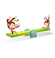 monkeys on a seesaw vector image
