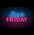 black friday sale with glowing neon vector image vector image
