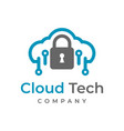 cloud tech logo design template vector image vector image