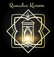 ramadan kareem poster with golden lamp vector image vector image