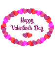 happy valentines day oval heart frame graphic vector image vector image