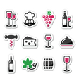 wine labels set - glass bottle restaurant food vector image