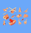 cardboard toys boxes for kids funny playing vector image vector image