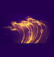 dynamic magic particles wave flowing over dark vector image vector image