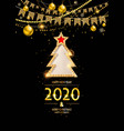 gold ew year 2020 background vector image vector image
