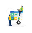 isometric flat 3d concept of a team working vector image vector image