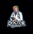 doctor mascot logo design vector image vector image