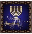 happy hanukkah greeting card typography design vector image