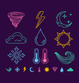 neon weather icons vector image