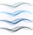 set abstract blue waves vector image vector image