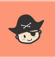 smiling baby pirates head logo icon vector image vector image