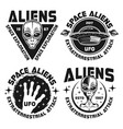 ufo and aliens emblems labels badges vector image