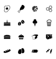 black food icons set vector image