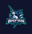 marlin fish mascot logo design vector image