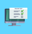 online test questionnaire survey form on pc vector image