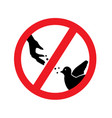 feeding birds is prohibited vector image