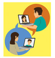 wife video call with husband vector image