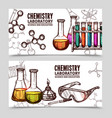 chemistry laboratory sketch banners vector image vector image