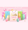 easter typography big sale poster with eggs vector image vector image