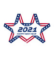 happy new year 2021 flyer with usa flag colors vector image vector image
