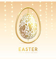 easter typography background with golden egg vector image vector image