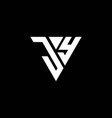 jy logo letter monogram with triangle shape vector image
