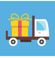 delivery truck and gift box icon vector image vector image