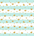 gold heart seamless pattern blue-white geometric vector image