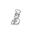 monkey in chef uniform cartoon animal vector image