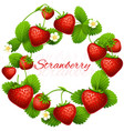 juicy strawberry frame wreath health vector image