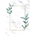 leafy rectangle golden frame vector image