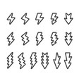 lightning line icon set vector image