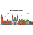 netherlands hague city skyline architecture vector image