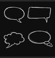 speech bubbles hand drawn sketch on black vector image