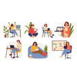 woman working female education young girl use vector image vector image