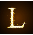 alphabets l of gold glittering stars vector image