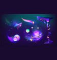 cartoon cosmic space alien planet surface vector image