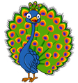 cute peacock cartoon vector image vector image