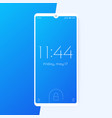smartphone with lock screen phone mockup vector image
