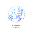 advancing career navy blue gradient concept icon vector image vector image