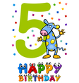 fifth birthday card design vector image