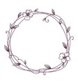 floral frame wreath with stylized leaves vector image vector image