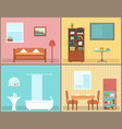 furnishing interior rooms on home view vector image vector image