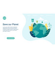 landing page layout with planet earth concept vector image