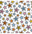 colorful cartoon stars ditsy pattern vector image vector image