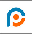 pc initial overlapping rounded letter logo vector image