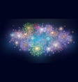 realistic colourful fireworks burst in night sky vector image