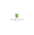 tree square abstract green logo design vector image