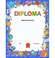 kids diploma certificate background design vector image