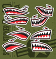 Flying tiger shark mouth sticker vinyl on green Vector Image